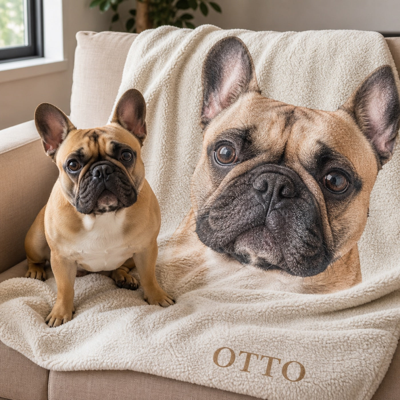 Frenchie on the couch